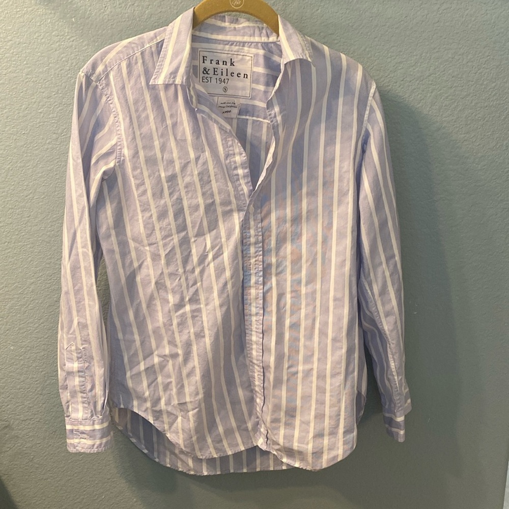 Frank and Eileen blue and white striped button down